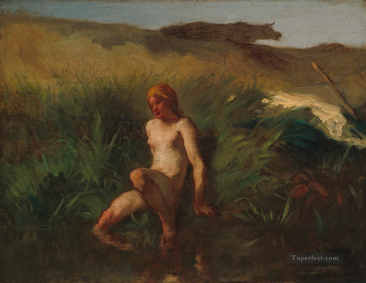 浴女 バルビゾン 自然主義 リアリズム 農民 ジャン・フランソワ・ミレー油絵
